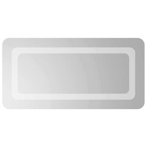 vidaXL LED Badevindu med speil Gjennomsiktig 60 x 30 cm herdet glass