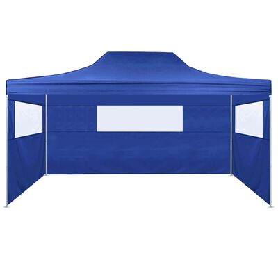 vidaXL Sammenleggbart telt med 3 vegger 3x4,5 m blå