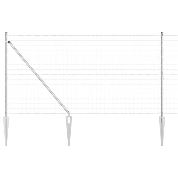 vidaXL Gjerde med stolpe s&oslash;lv 1,4 x 10 m St&aring;l