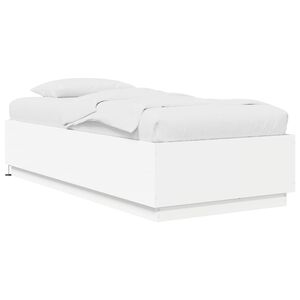 vidaXL Sengestativ med LED Hvit 80 x 200 cm Konstruert tre