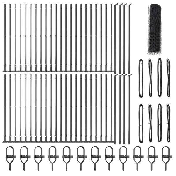 vidaXL Gjerdep&aring;le Gr&aring; 100 x 0,8 m (25 mm nett) St&aring;l og PVC