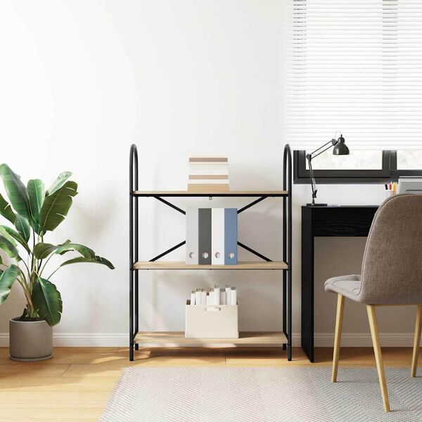 vidaXL Bokhylle Sonoma eik 80 x 30 x 109 cm Konstruert tre