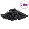 vidaXL Polerte sm&aring;stein 25 kg svart 2-5 cm