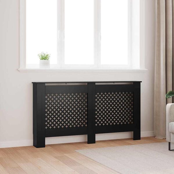 vidaXL Radiatordeksel svart 152x19x81,5 cm MDF