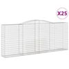 vidaXL Gabionkurver buede 25 stk 400x50x160/180 cm galvanisert jern