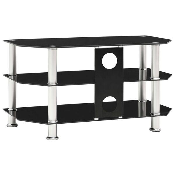 vidaXL TV-benk svart 75x40x40 cm herdet glass