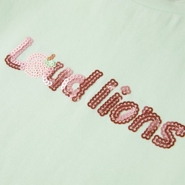 T-skjorte for barn med volangermer myk gr&oslash;nn 128