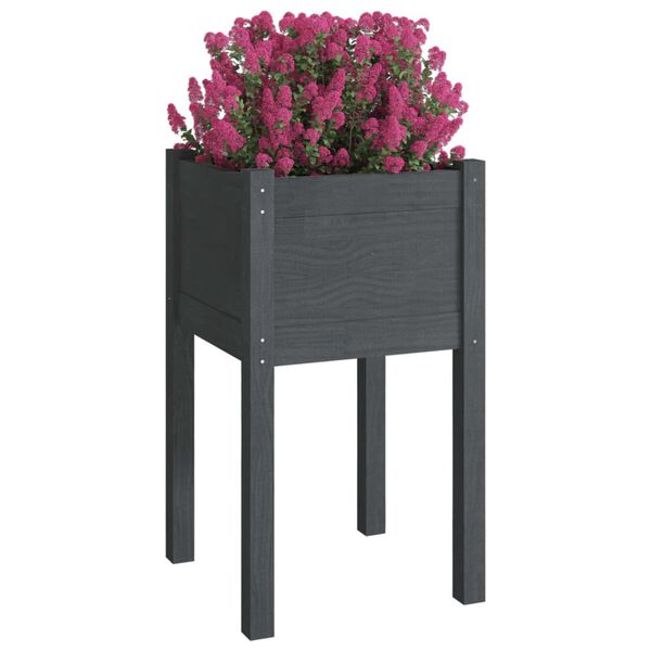 vidaXL Plantekasser 2 stk 40x40x70 cm heltre furu grå