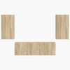 vidaXL TV vegghyllesett Veggmontert 4 pcs Sonoma eik Konstruert tre