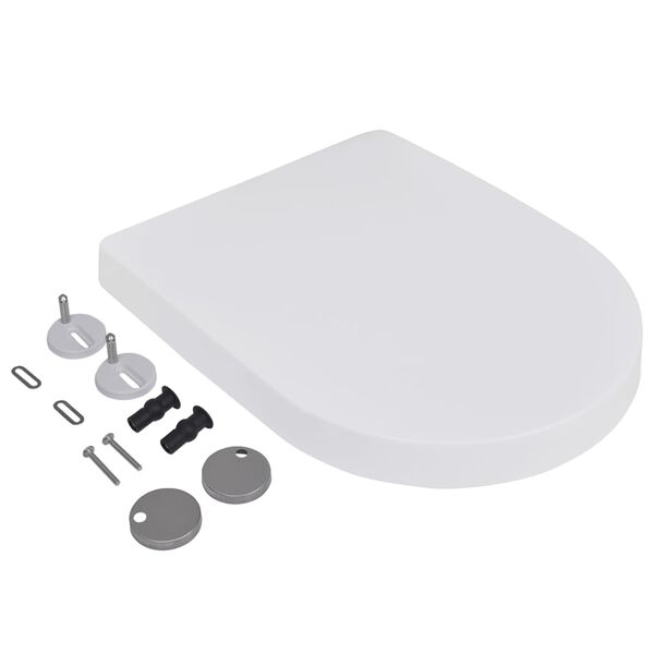 vidaXL Toalettseter med myk lukkefunksjon 2 stk plast hvit