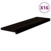 vidaXL Trappetrinn 16 stk brunsvart 90x25x2 cm heltre eik