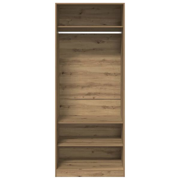 vidaXL Garderobe artisan eik 80x50x200 cm konstruert tre