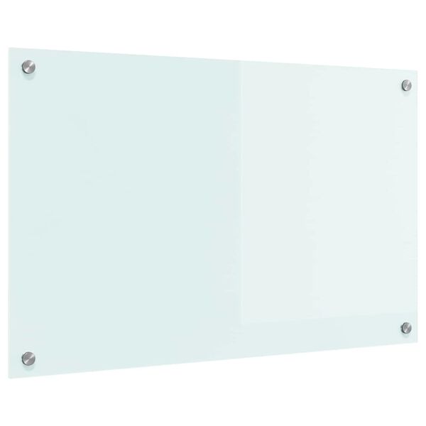 vidaXL Kjøkkenbakplate Hvit 80 x 50 cm herdet glass