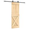 vidaXL Skyved&oslash;r Naturlig og svart 70 x 210 cm Massiv Furu Tre