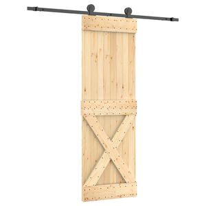 vidaXL Skyved&oslash;r Naturlig og svart 70 x 210 cm Massiv Furu Tre