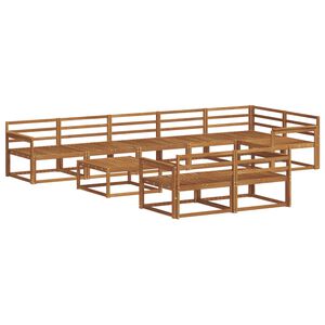 vidaXL Utend&oslash;rs sofa-sett 9 pcs Naturlig Solid akasietre