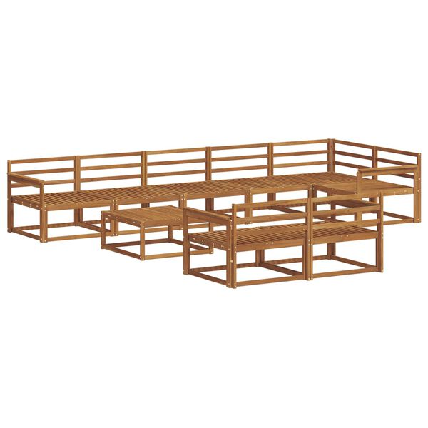 vidaXL Utend&oslash;rs sofa-sett 9 pcs Naturlig Solid akasietre