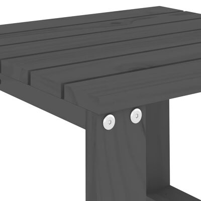 vidaXL Solsenger 2 stk med bord grå heltre furu