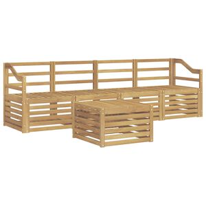 vidaXL Utend&oslash;rs sofa-sett 5 stk. Hvit Solid akasietre