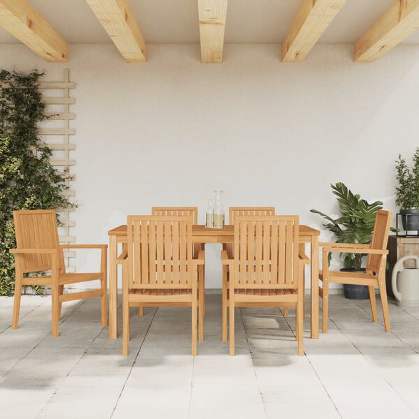vidaXL Stablebare hagestoler 6 stk 56,5x57,5x91 cm heltre teak