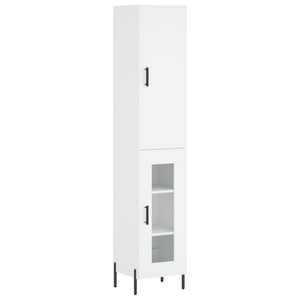 vidaXL Highboard hvit 34,5x34x180 cm konstruert tre