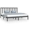 vidaXL Sengeramme gr&aring; heltre furu 180x200 cm Super King