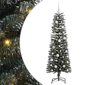 vidaXL Kunstig juletre med 150 LED gr&oslash;nn 120 cm PVC og plast og st&aring;l