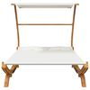 vidaXL Loungeseng med solskjerm 165x203x138 cm bøyd heltre kremhvit