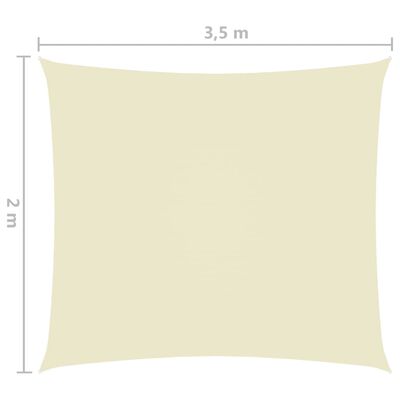 vidaXL Solseil oxfordstoff rektangulær 2x3,5 m kremhvit