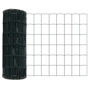 vidaXL Euro gjerde grønn 0.8 x 25 m PVC-belagt jern