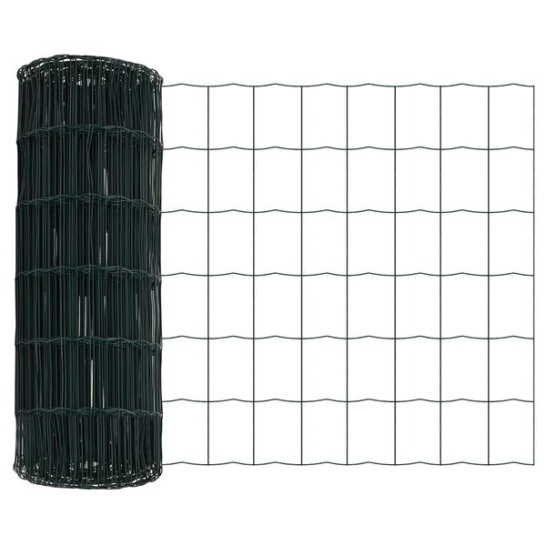 vidaXL Euro gjerde grønn 0.8 x 25 m PVC-belagt jern