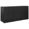 vidaXL S&oslash;ppeldunkskur trippel svart 229x78x120 cm polyrotting