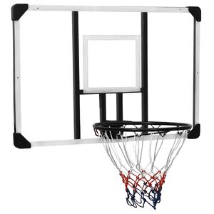 vidaXL Basketballplate gjennomsiktig 106x69x3 cm polyeten