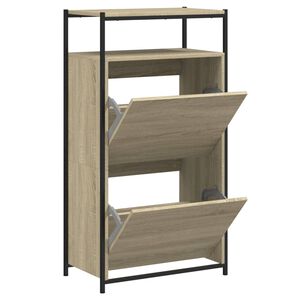 vidaXL Skoskap sonoma eik 60x34x112 cm konstruert tre