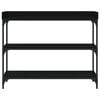 vidaXL Konsollbord med hyller svart 100x30x80 cm
