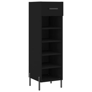 vidaXL Skohylle svart 30x35x105 cm konstruert tre