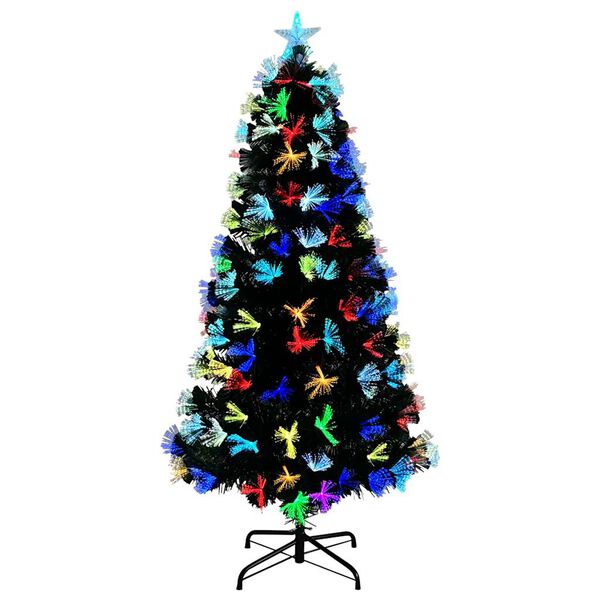 vidaXL Kunstig juletre med dekorative strenglys grønn 120 cm PVC