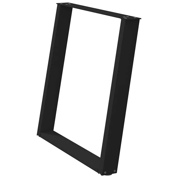 vidaXL Spisebordben U-formet 2 stk svart 70 x (72-73) cm stål