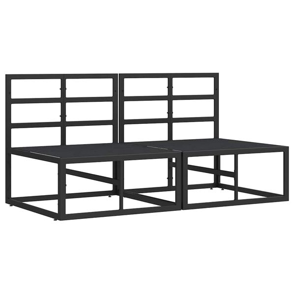 vidaXL Utendørs Møbler med pute med pute Svart Aluminium