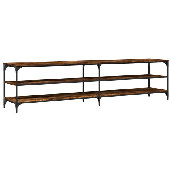 vidaXL TV-benk r&oslash;kt eik 200x30x50 cm konstruert tre og metall