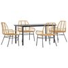 vidaXL Hagespisegruppe 5 deler brun polyrotting glass