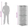 vidaXL Gabion hevet seng s&oslash;lv 50 x 50 x 150 cm Galvanisert St&aring;l