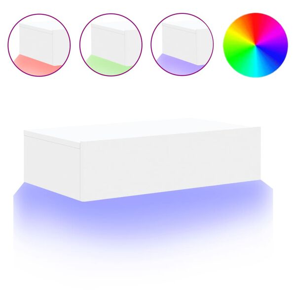 vidaXL TV-benk med LED-lys hvit 60x35x15,5 cm