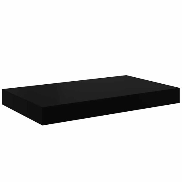 vidaXL Flytende vegghylle høyglans svart 40x23x3,8 cm MDF