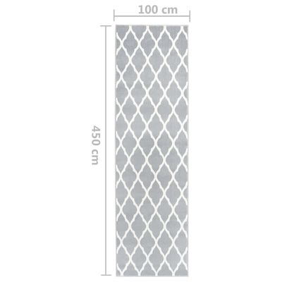 vidaXL Gulvteppe BCF grå og hvit 100x450 cm
