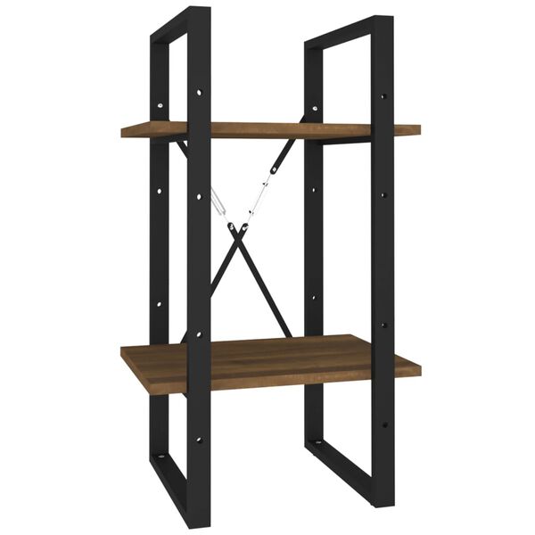 vidaXL Bokhylle 2 etasjer brun eik 40x30x70 cm konstruert tre