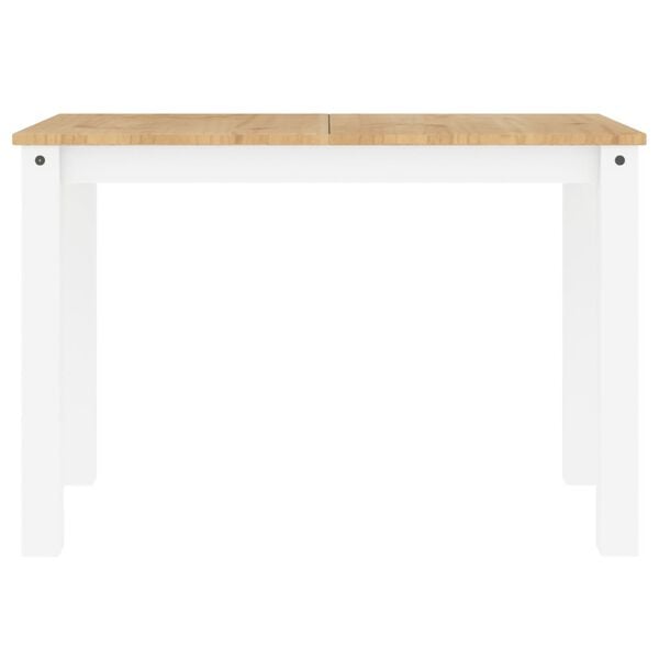 vidaXL Spisebord Panama hvit 112x60x75 cm heltre furu