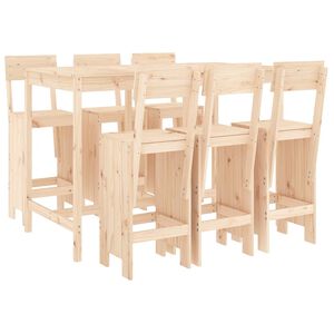 vidaXL Hagebarsett 7 deler heltre furu