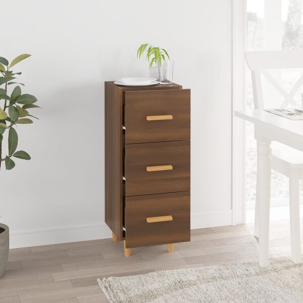 vidaXL Skjenk brun eik 34,5x34x90 cm konstruert tre