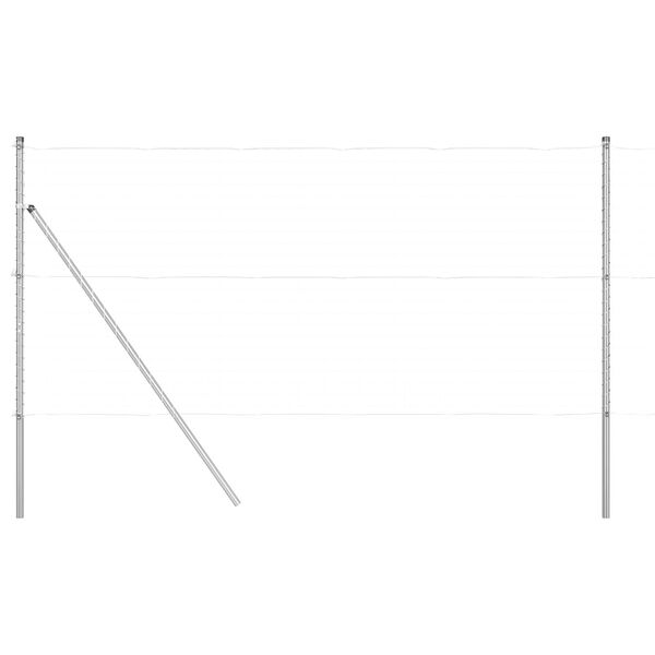 vidaXL Gjerdepunkter 7 pcs sølv Ø32mm 150 cm Galvanisert stål